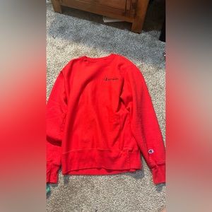 Red champion sweatshirt
